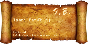 Igari Berény névjegykártya